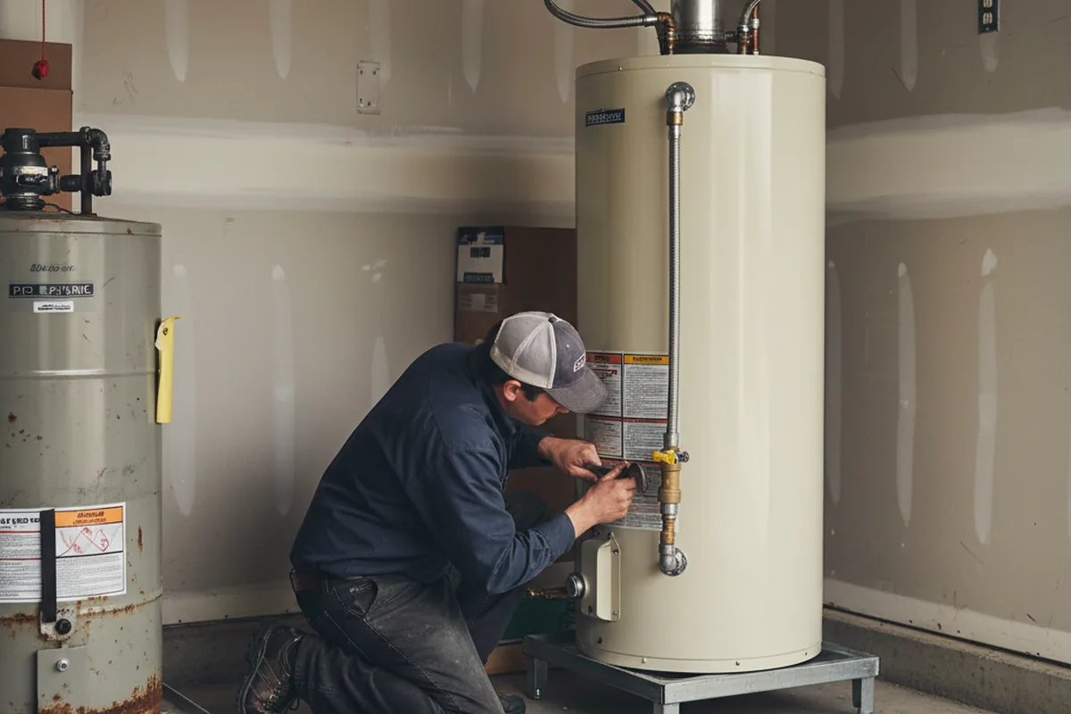 Water heater and shutoff valve replacement in Advance