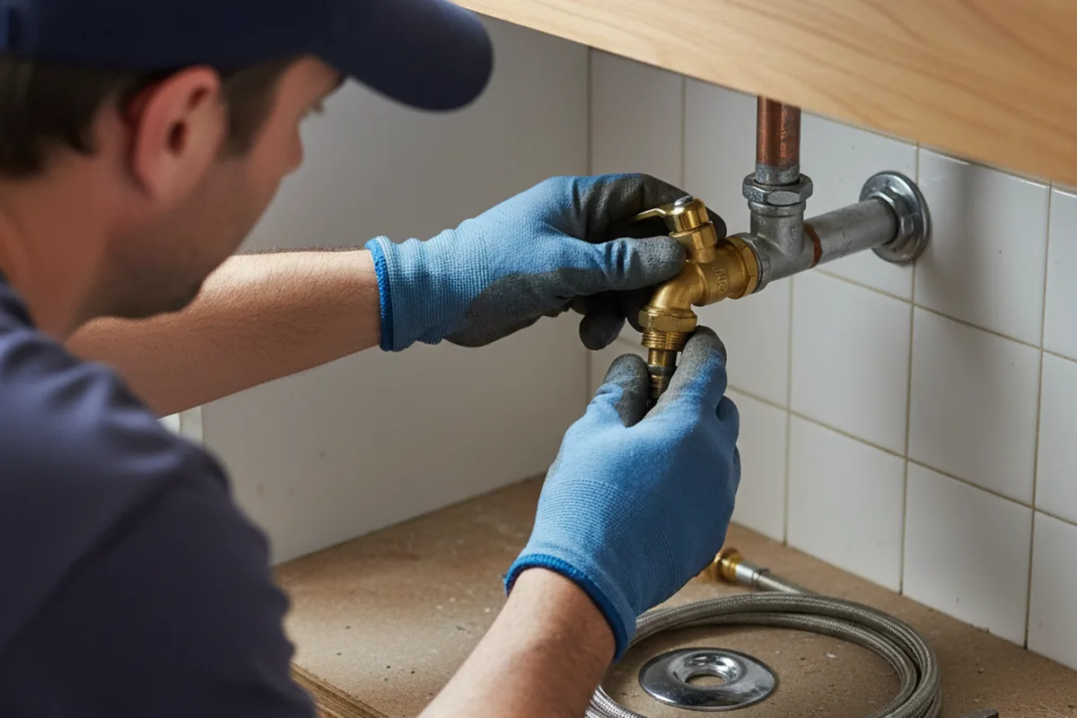 Shutoff valve and fitting work during Burst Pipe Repair in Advance